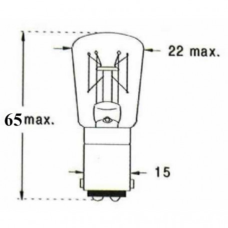 LAMPE 220 V 25 W CULOT BA15D